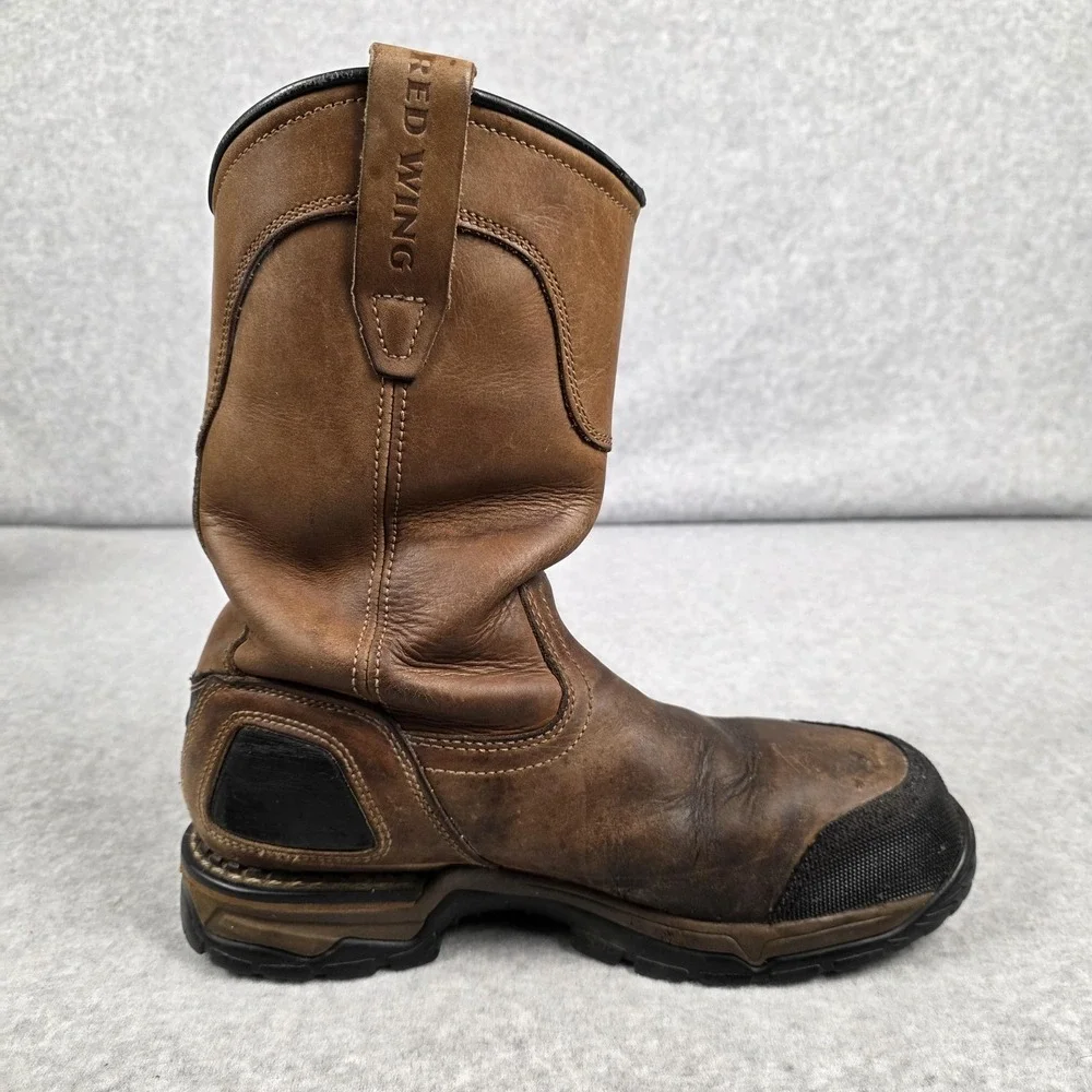 Red Wing Boots Mens Size‎ 8.5 D Brown Waterproof Pull On Work Safety Toe 4448